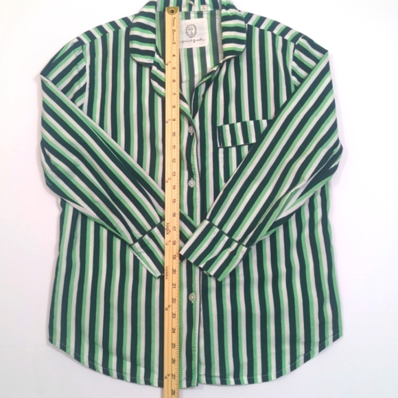 Printfresh Spearmint Striped Organic Cotton Pajama Top - Picture 3 of 10
